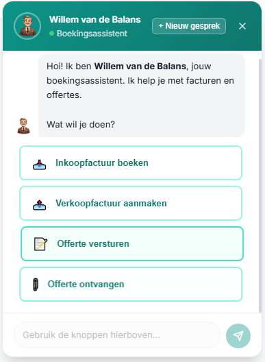 Willem, de AI-assistent van Balansium, in actie